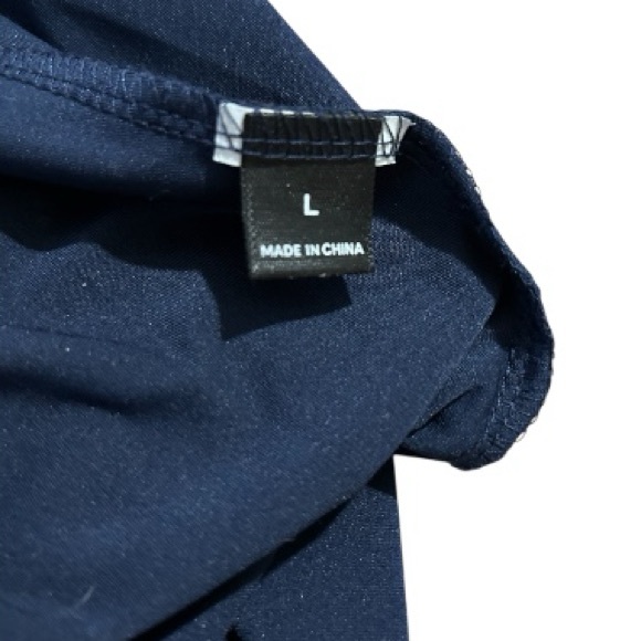 SHEIN Navy Blue Satin Cocktail Dress Size Large | Cowl Neck Fitted - Picture 5 of 5